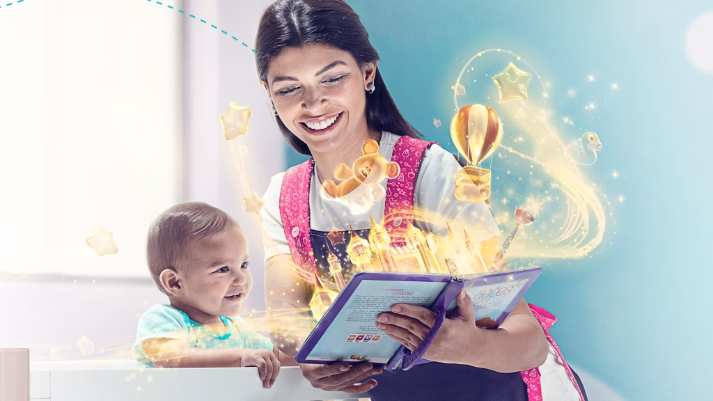 Direção de arte lúdica e storytelling corporativo para campanhas de educação