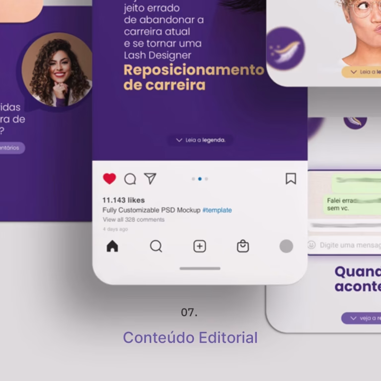 Criação de Conteúdo Editorial para projeto de Marca pessoal, Personal Branding e Marketing de Autoridade para profissional do segmento de estética e beleza