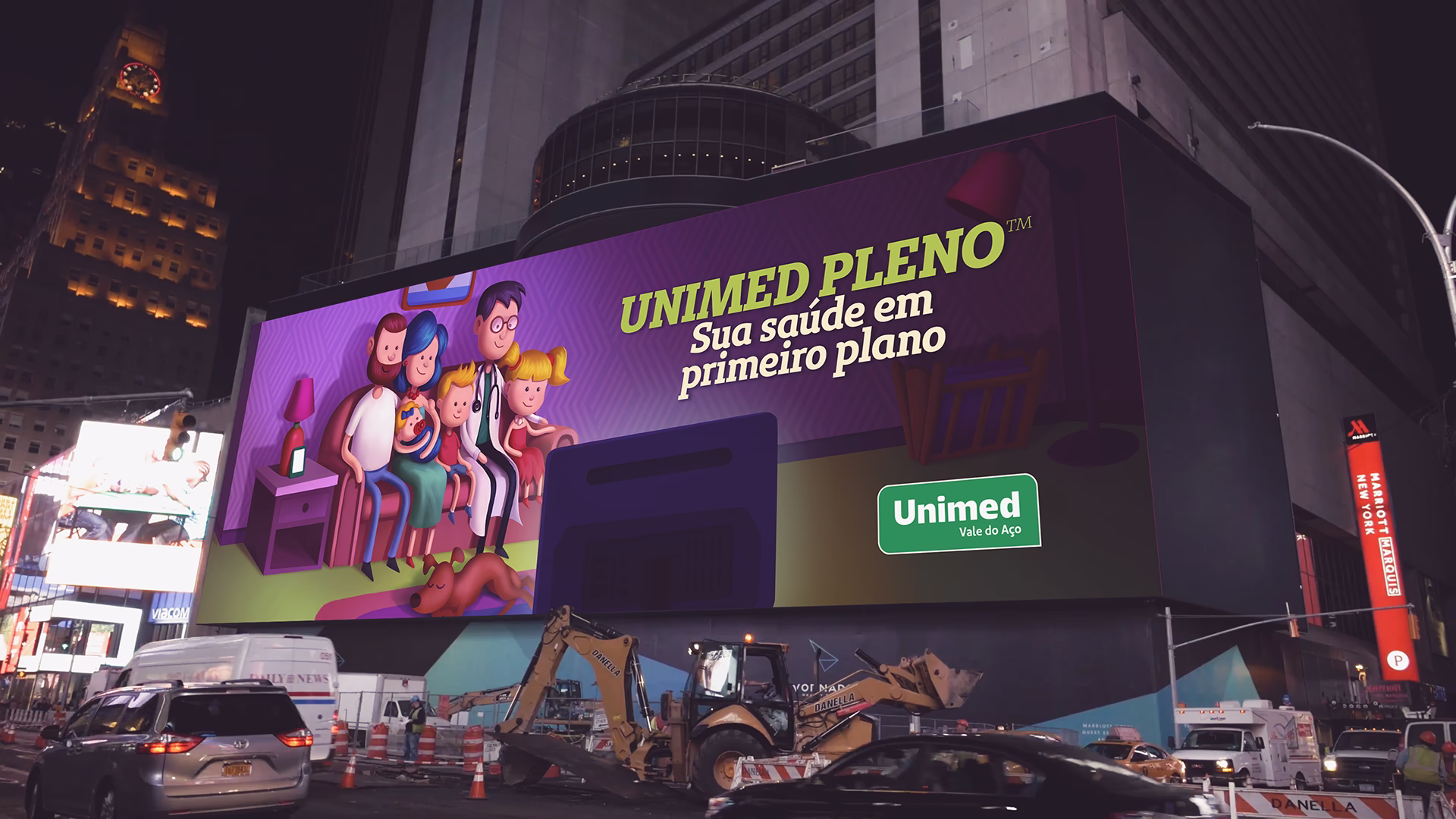 Campanha publicitária para plano de saúde Unimed Pleno Outdoor Mídia Externa