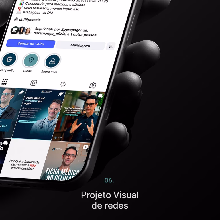 Projeto Visual de redes para Projeto de Personal Branding e Marketing de Autoridade para profissional do segmento de consultoria médica e mentoria empresarial de médicos, hospitais e clínicas.
