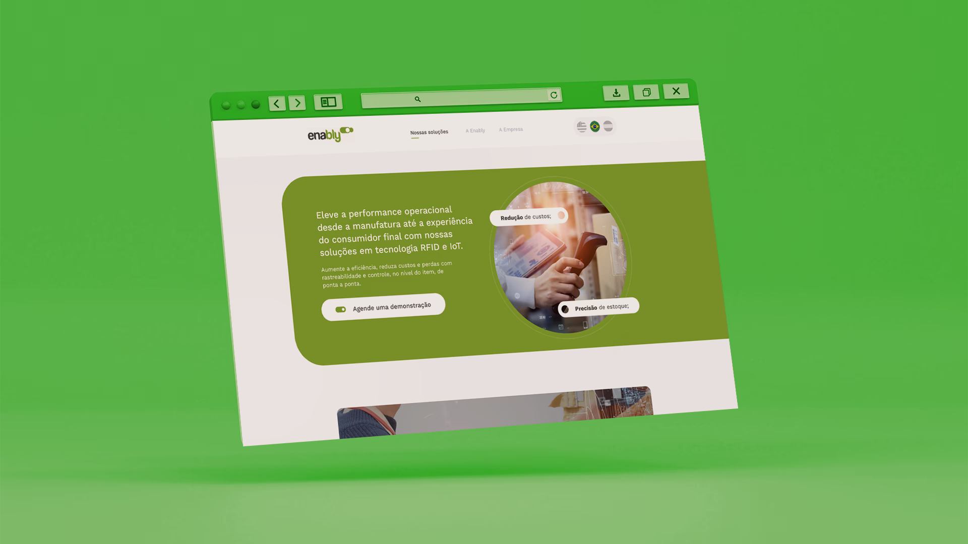 ux ui design corporativo - landing page b2b de tecnologia rfid - desktop