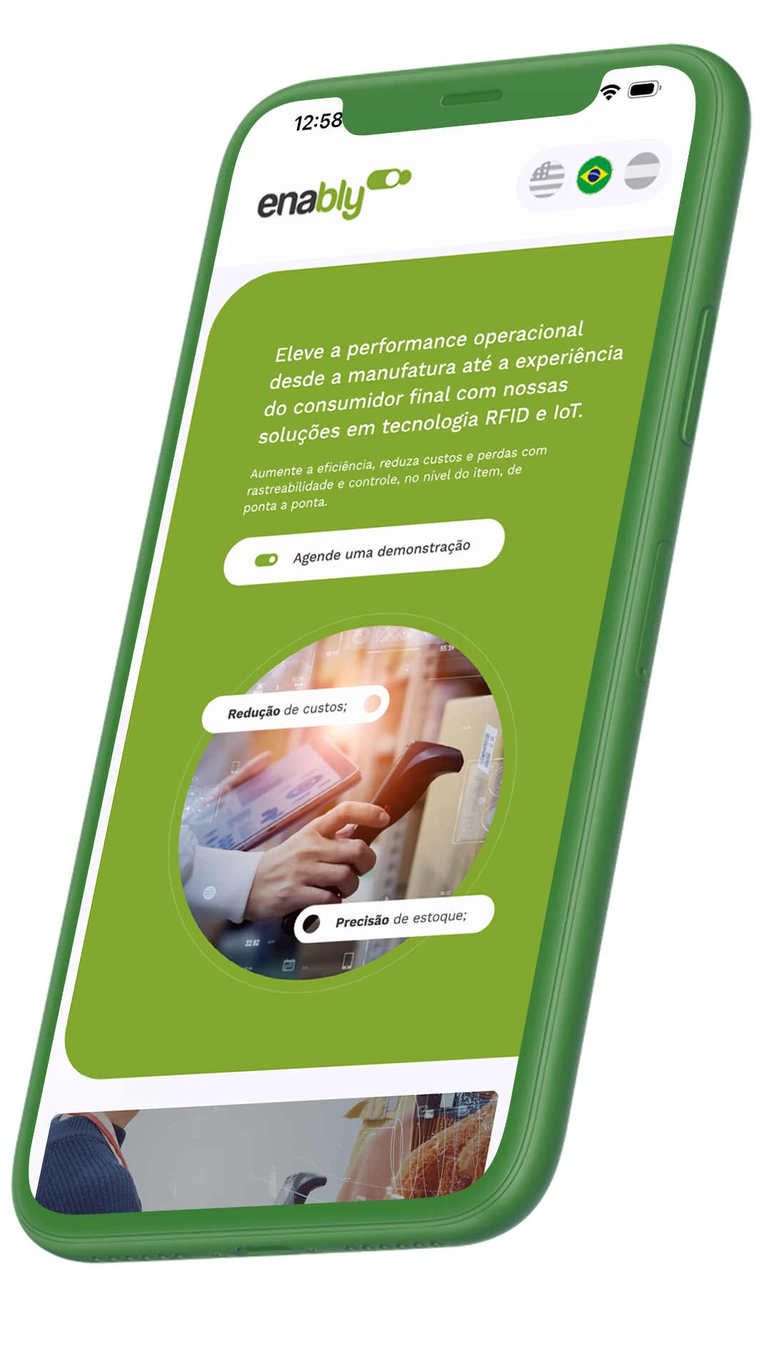 ux ui design corporativo - landing page b2b de tecnologia rfid - mobile